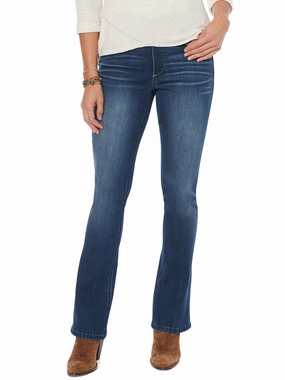 Base Comfort Clean Piece 34" Inseam Long "Ab"solution High Rise Blue Itty Bitty Boot Glider Jeans