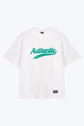 Versatile Base Layer Layered Sleeve (A) Authentic Script Tee - Cream