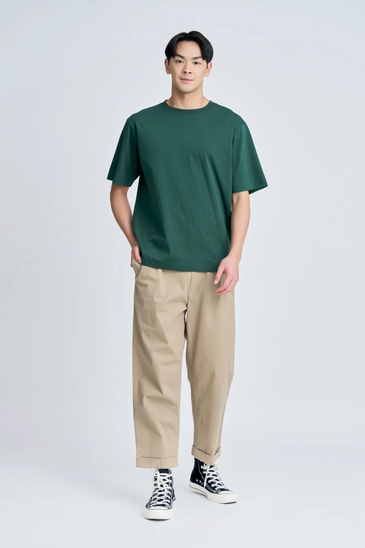Professional Cut SoftBrushed (A) Essential Crew Neck Tee - Army Green [AT]