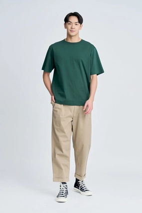 (A) Essential Crew Neck Tee - Army Green [AT] Comfortable Design Odor Resistant Technology