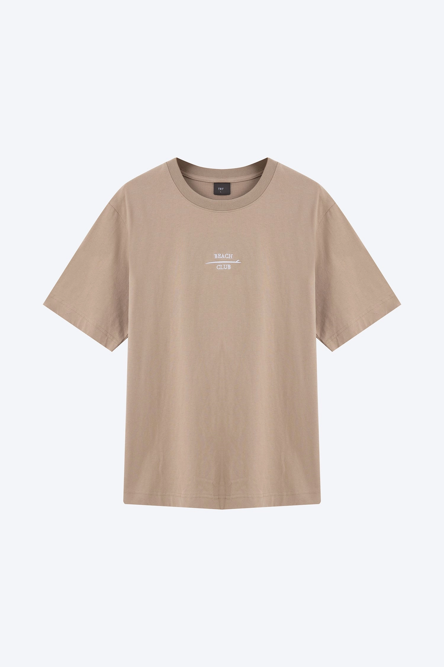 Tension Balanced Design Zero Waste Production Label (A) Jersey "Beach Club" Embroidery Tee - Taupe [AT]