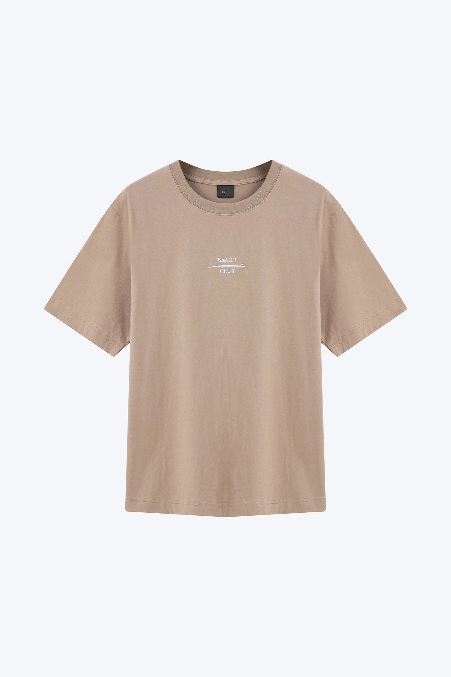 ButtonFront FadeResistant Treatment (A) Jersey "Beach Club" Embroidery Tee - Taupe [AT]
