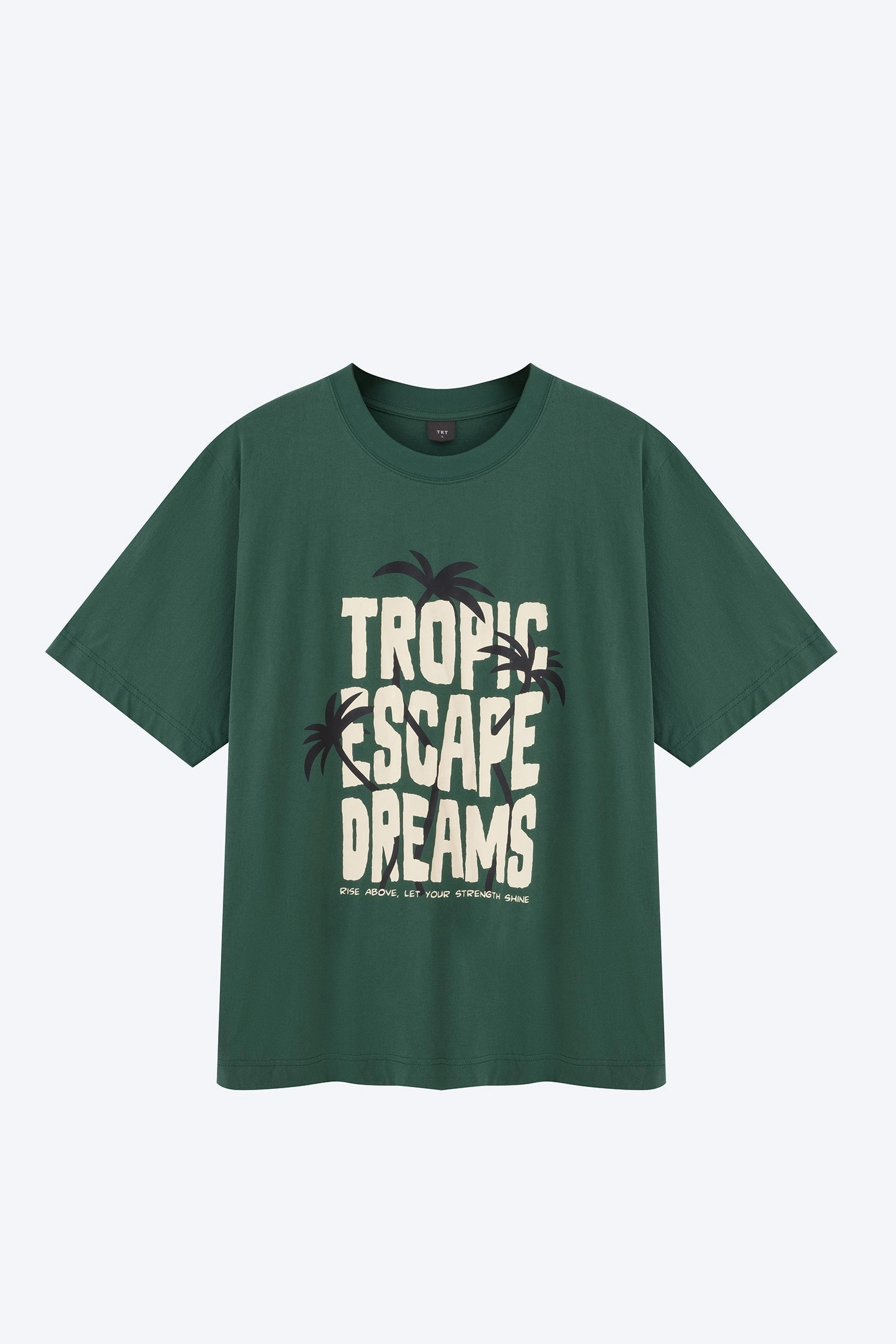 (A) Jersey "Tropic Escape Dreams" - Dark Green RaglanSleeve Soft Touch Fabric