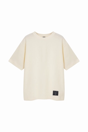 (B) Waffle Crew Neck Tee - Milk AntiPillingFinish