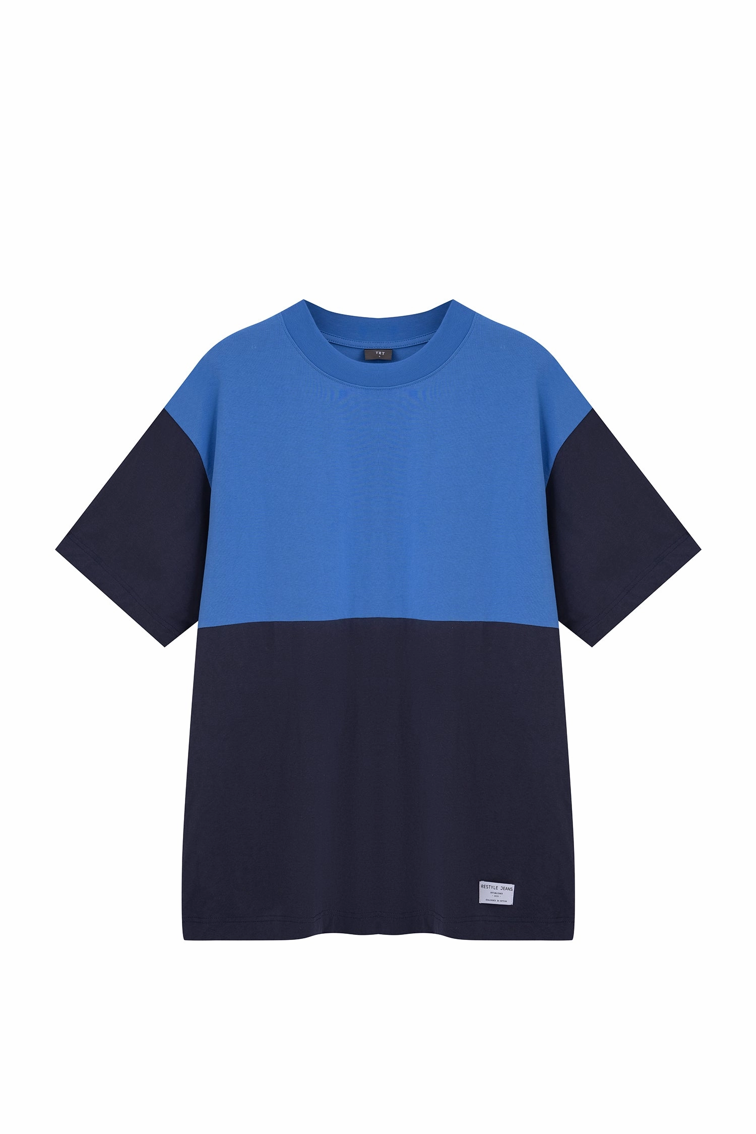 Soft Brushed Lining (C) Colour Block Tee - Steel Blue [AT]