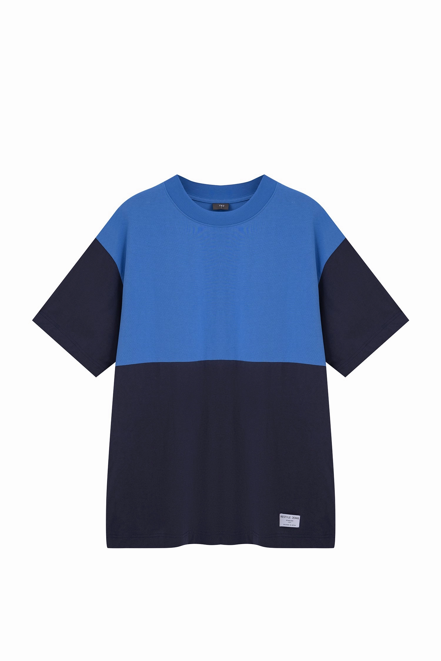 Regular Fit (C) Colour Block Tee - Steel Blue [AT]