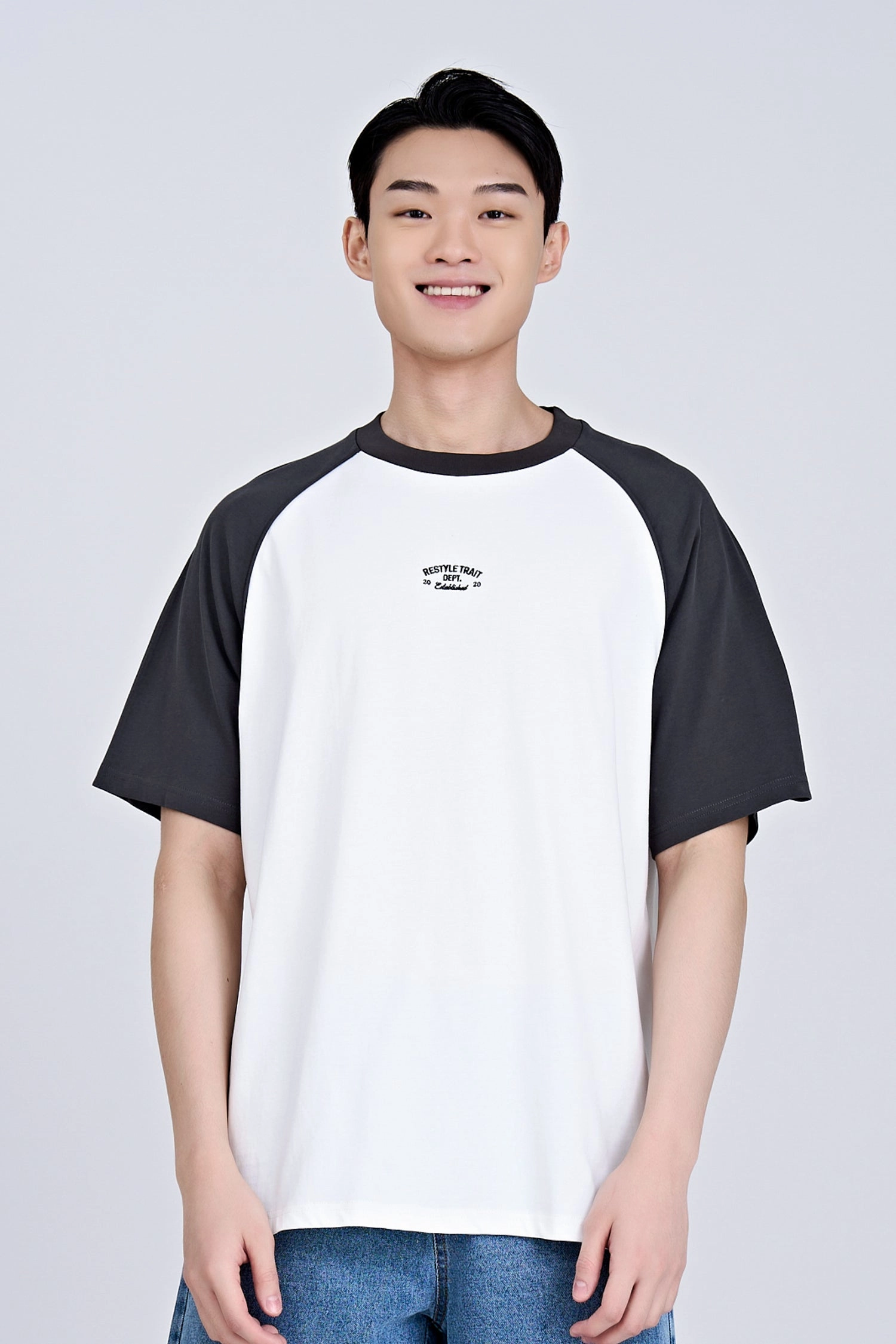 (C) TRT Embroidered Raglan Tee - Charcoal [AT] UVProtection Coating