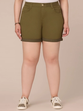 sweater Light Fit "Ab"solution? 7" Inseam Plus Colored Twill Shorts