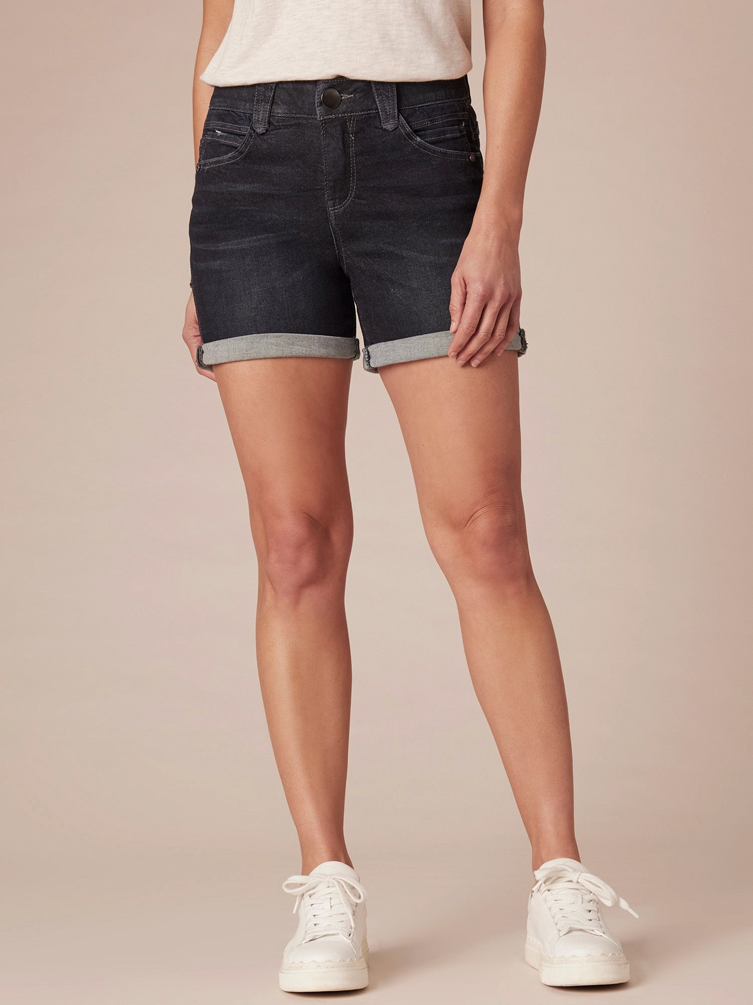 "Ab"solution Dark Indigo 5" Inseam Denim Shorts Day Wear