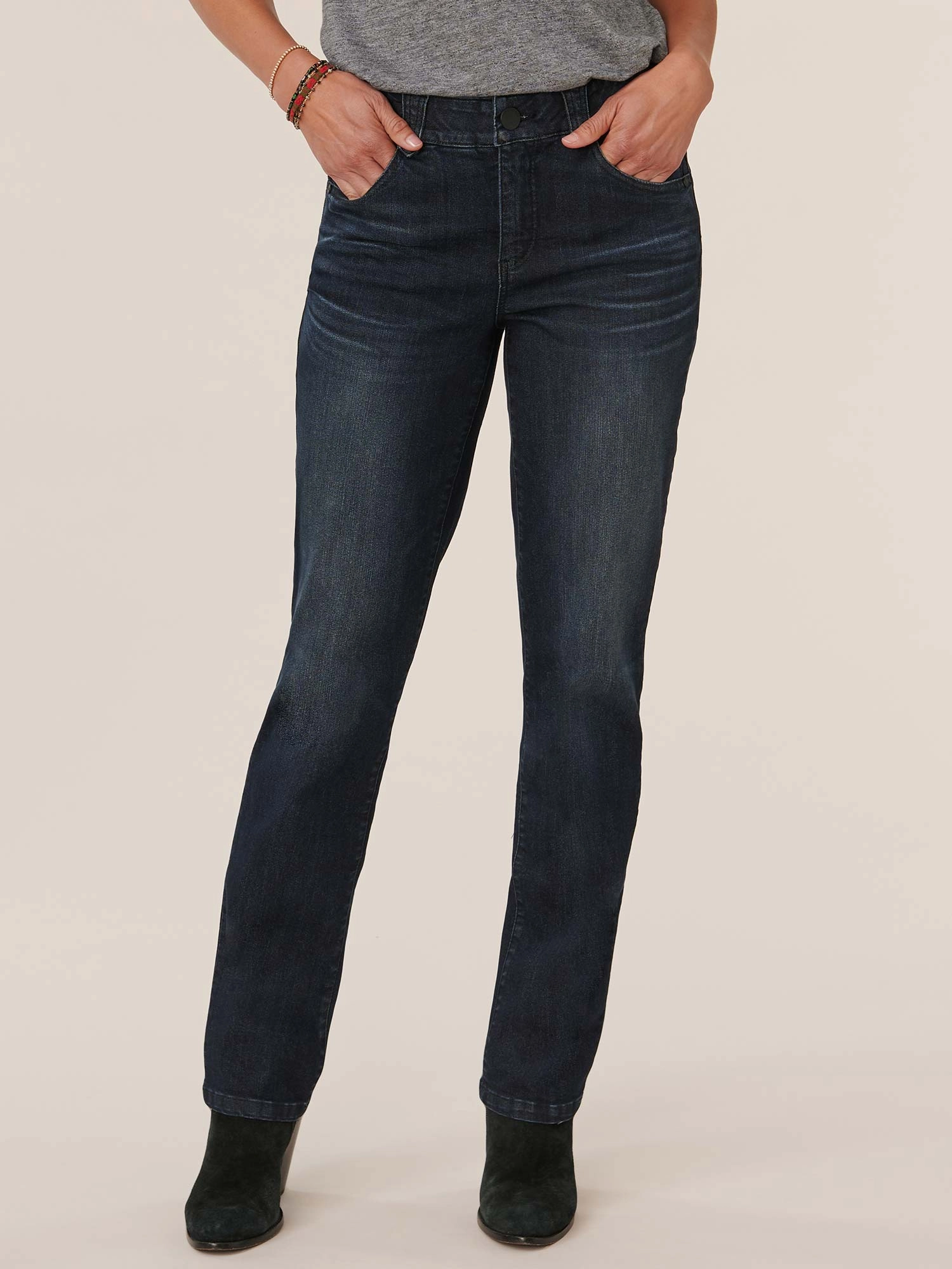 "Ab"solution? Dark Indigo Artisanal Straight Leg Jeans Non Toxic Textile Certified