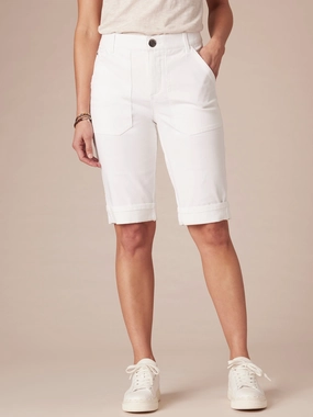 "Ab"solution High Rise Cuffed Denim Bermuda Short with Coin Pockets Nature Lover Outdoor Adventure Autumn Days Layer Staple