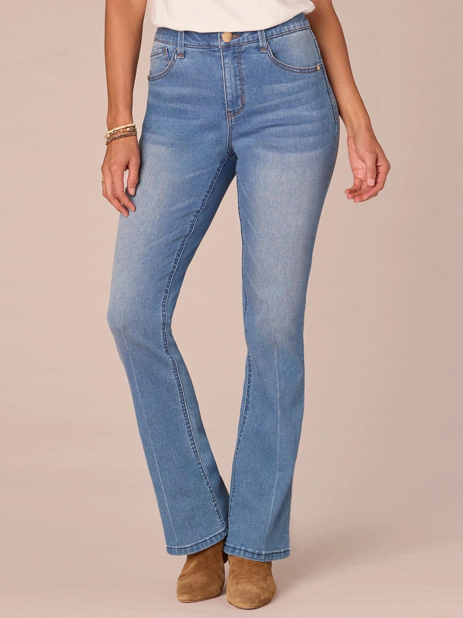 "Ab"solution High Rise Embroidered Cascading D Itty Bitty Boot Jeans Fit For Daily Youth Style Road Trip Outdoor Enthusiast