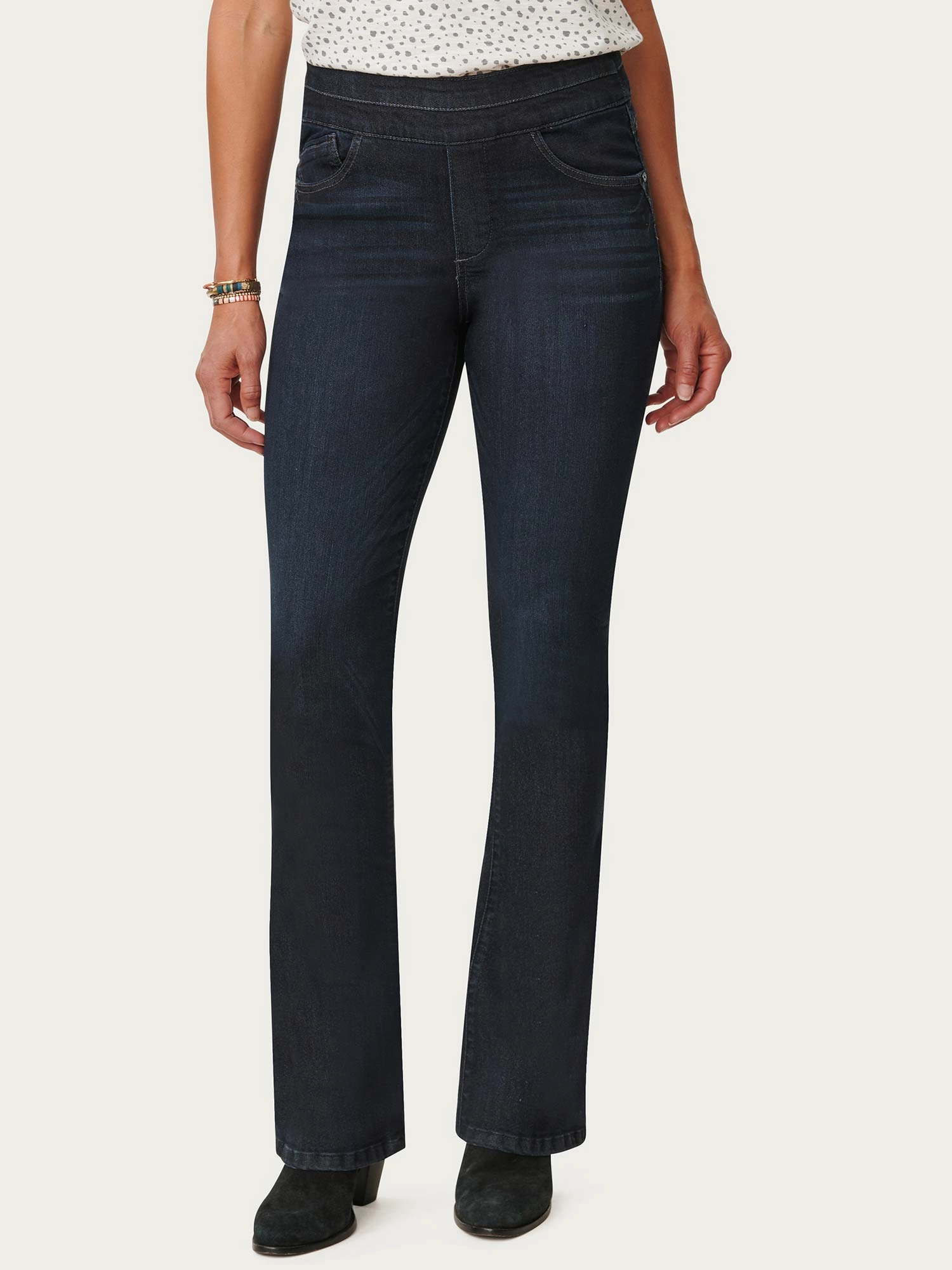 Tapered leg Weighted Hemline "Ab"solution? High Rise Indigo Itty Bitty Bootcut Glider Jean