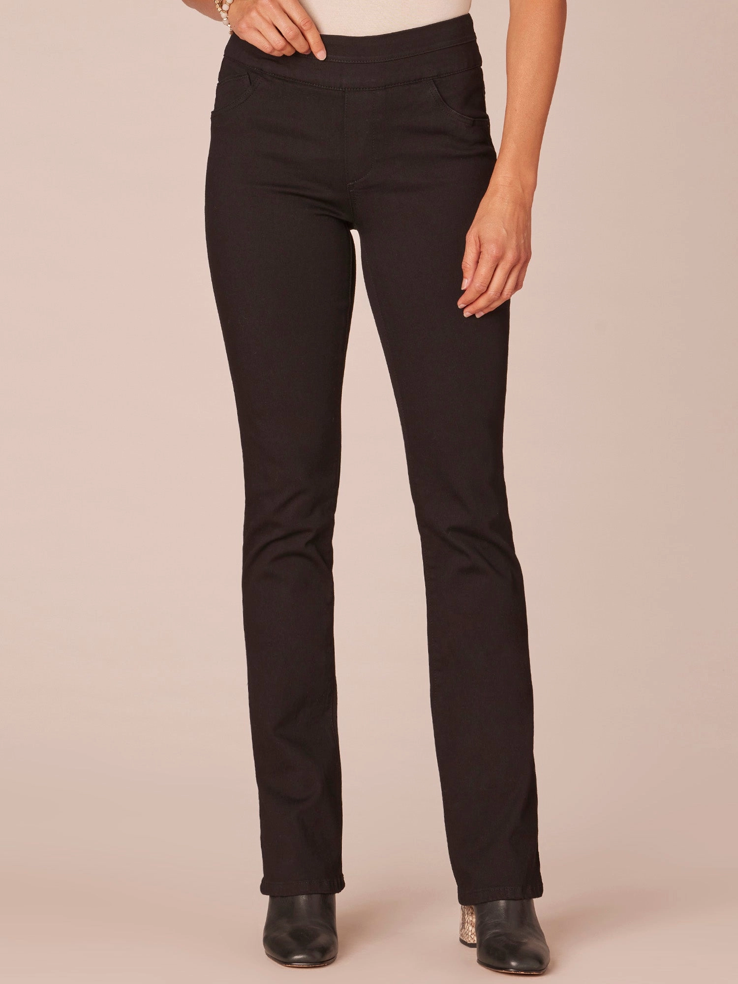 Soft Sustainable Timeless Feel "Ab"solution High Rise Itty Bitty Boot Glider Petite Jeans