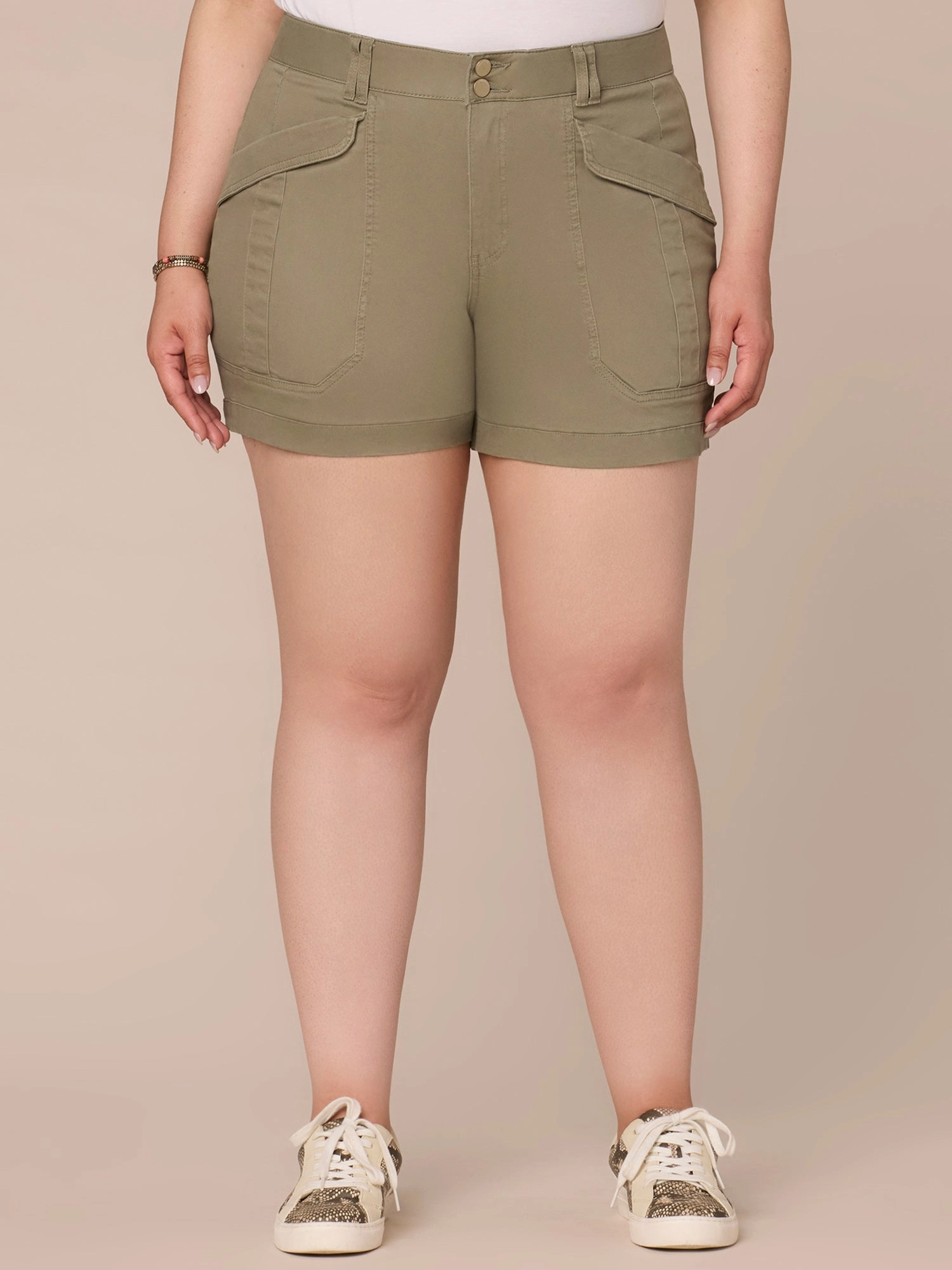 Outdoor Essentials Tight Fit "Ab"solution? High Rise Plus Colored 5 1/2" Cargo Shorts