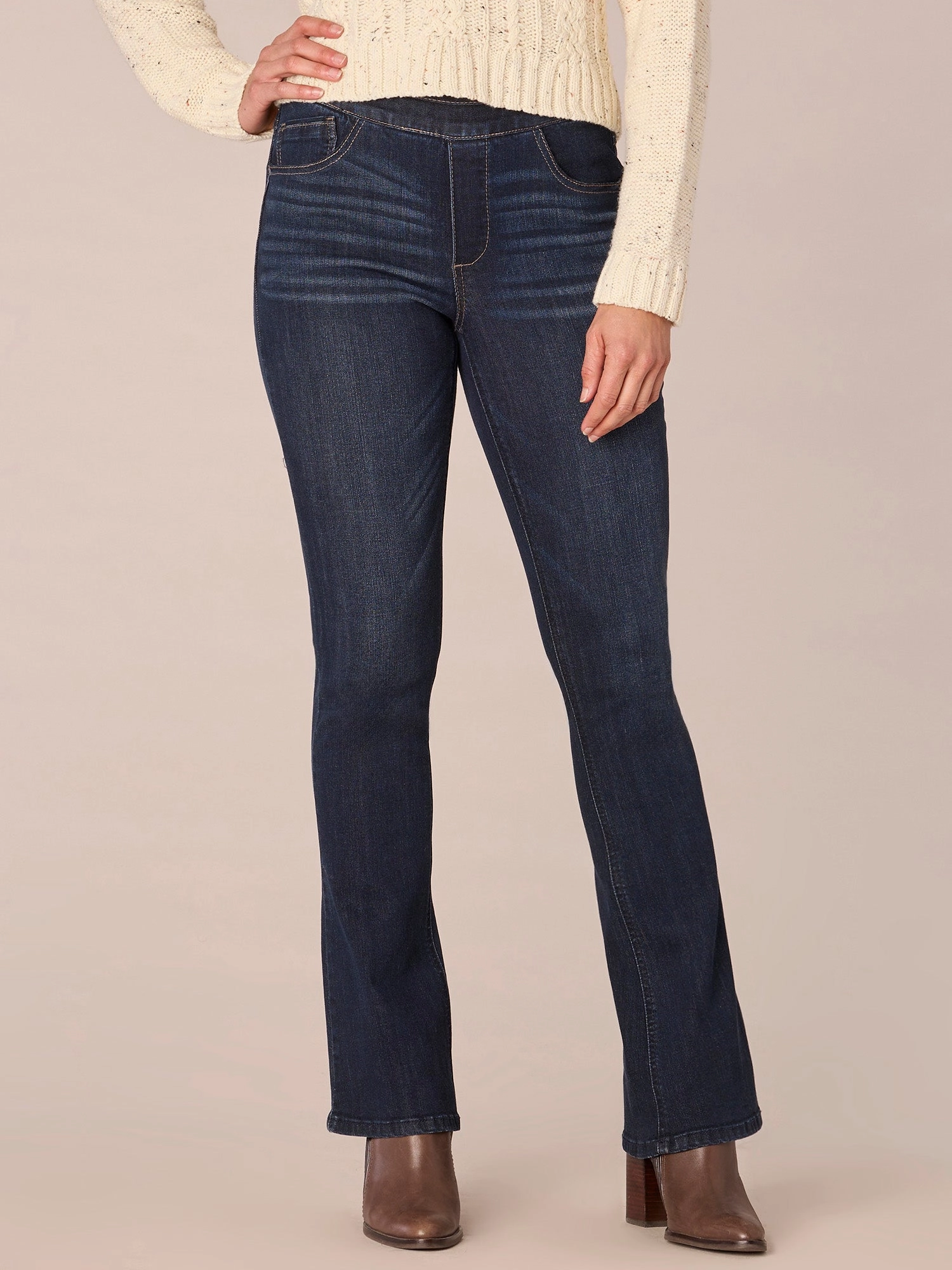 Artist Vibe Everyday "Ab"solution High Rise Pull On Itty Bitty Boot Glider Petite Jeans