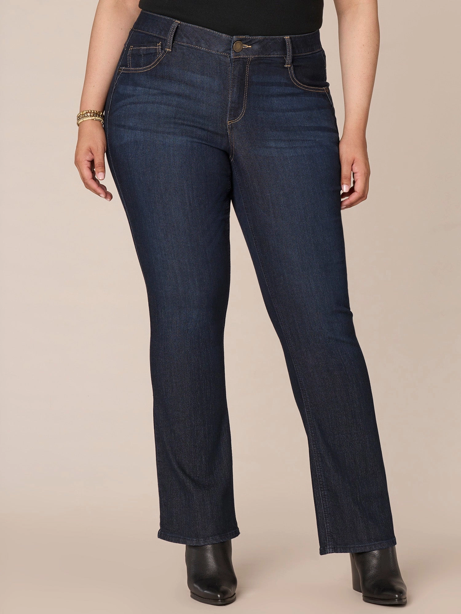 Trend Setter Home Comfort "Ab"solution? Indigo Itty Bitty Bootcut Plus Jeans