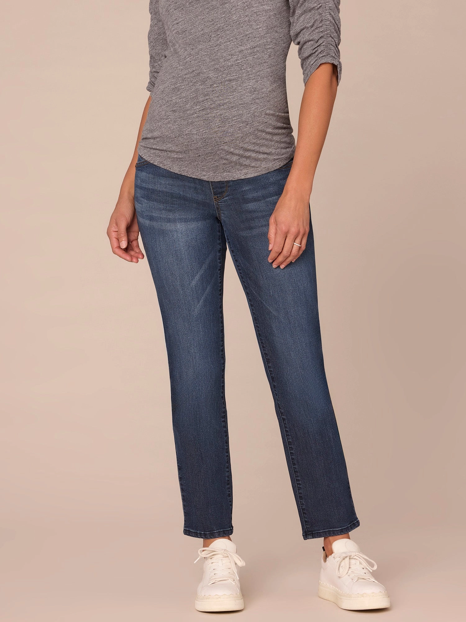 "Ab"solution Indigo Maternity Straight Leg Baby Bump Jeans Seasonal piece All Day Comfort Design