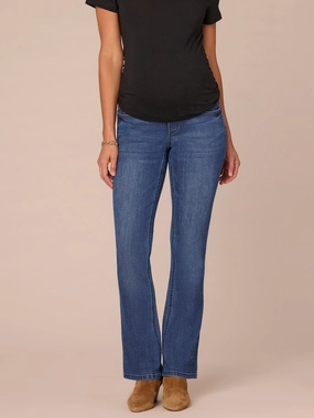 "Ab"solution Mid Blue Maternity Itty Bitty Boot Baby Bump Jeans True Comfort