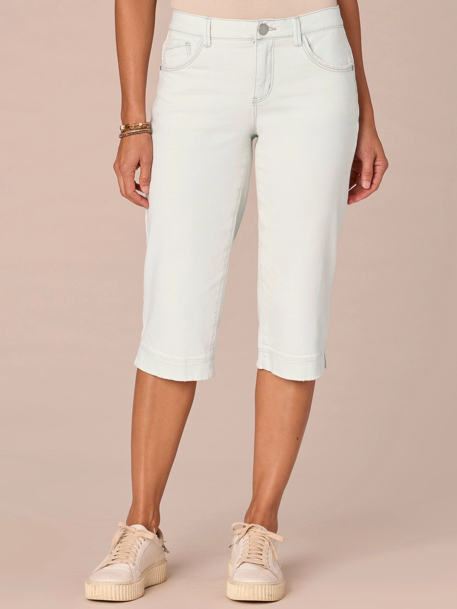 "Ab"solution Mid-Rise Skimmer Petite Jeans with Slit Hem Outfit Ease
