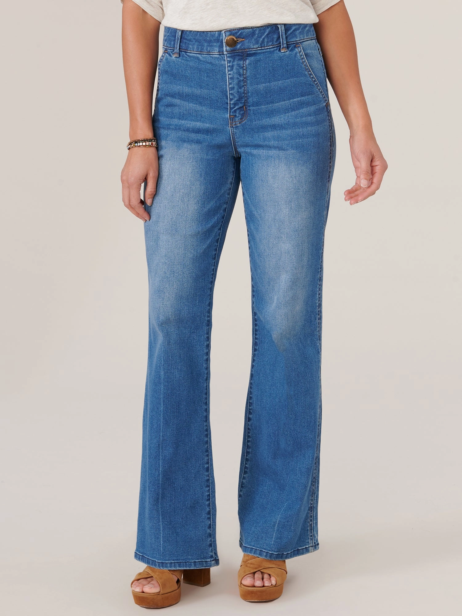 Weekend Warrior Festival Outfit Smooth "Ab"solution? Skyrise Double Side Seam Bootcut Jean