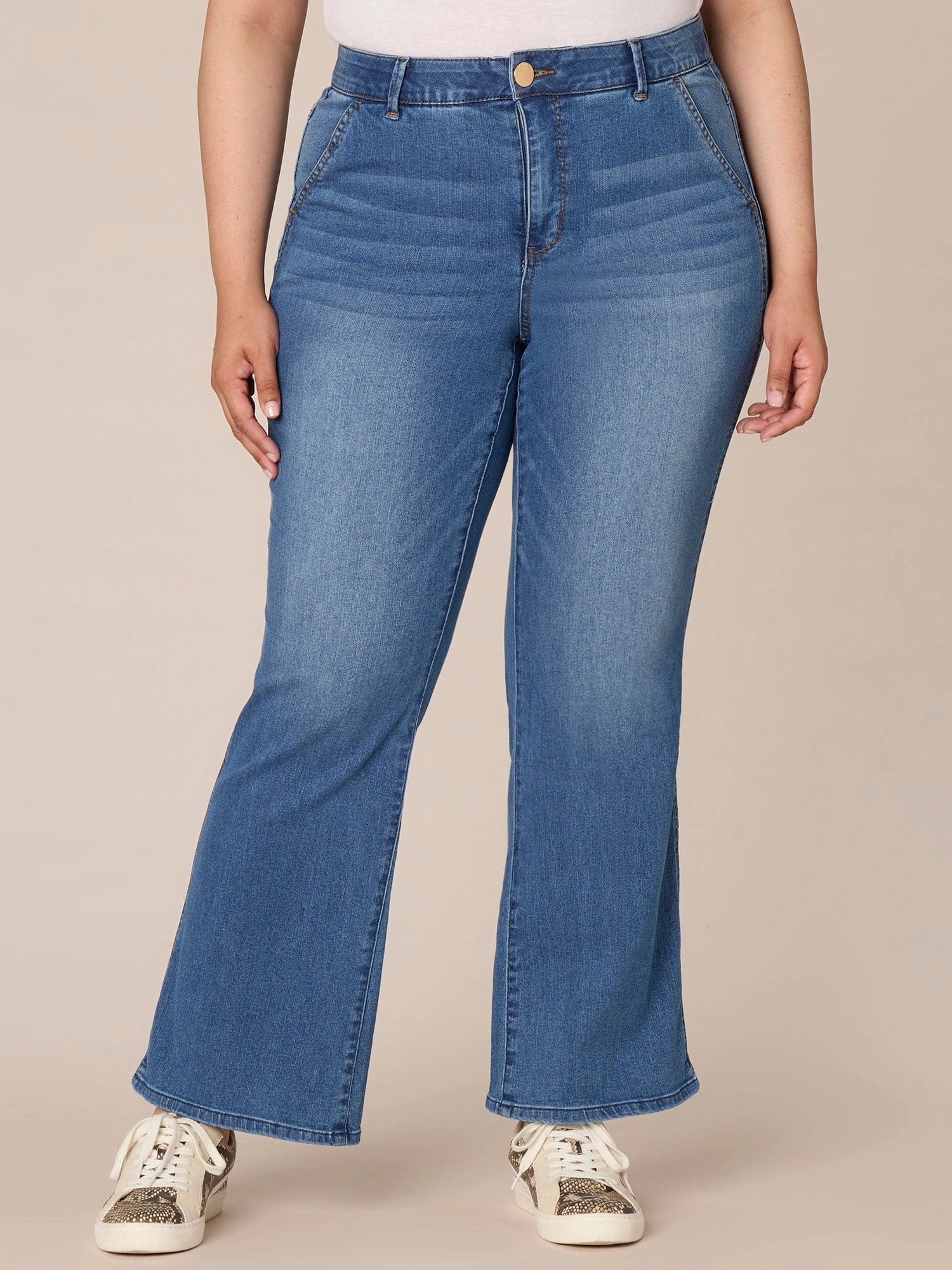 "Ab"solution Skyrise Double Side Seam Bootcut Plus Size Jeans Spring Mood Bold