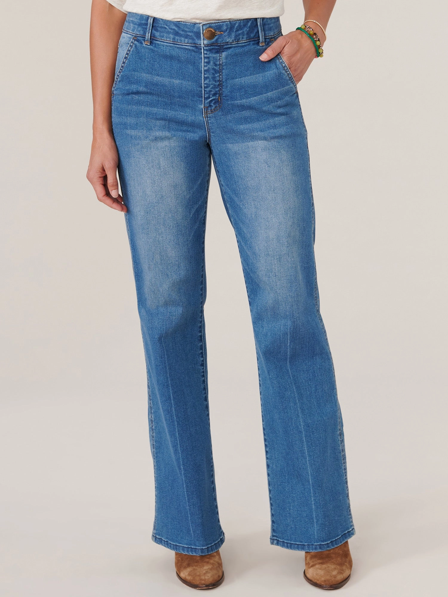 Popular Style "Ab"solution Skyrise Double Side Seam Bootcut Tall Jeans