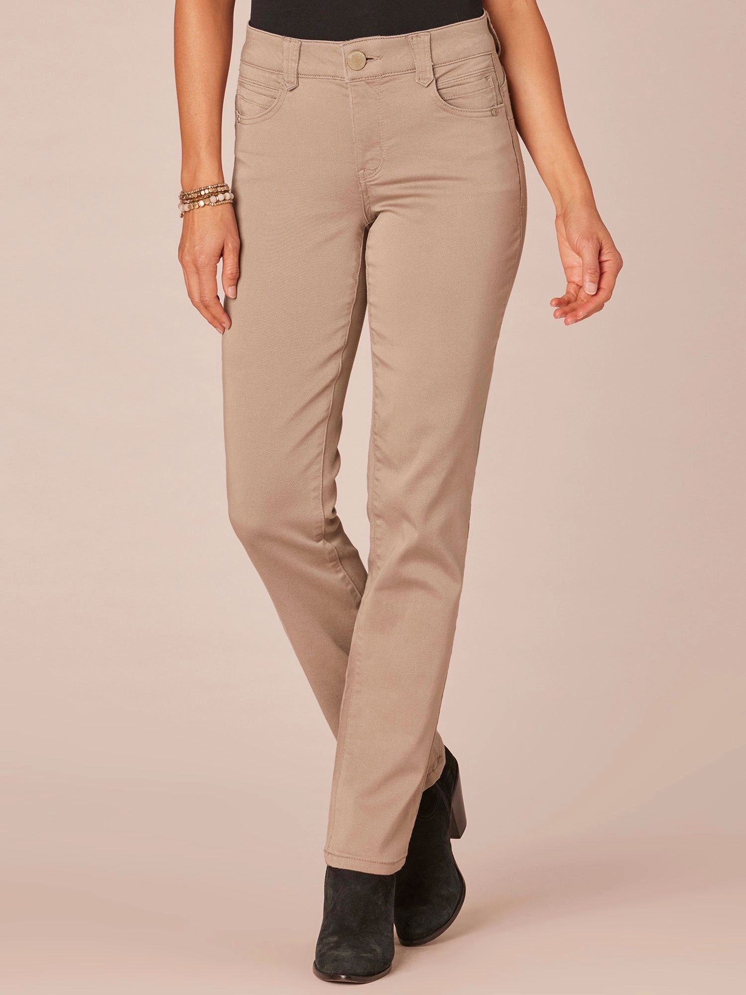 Simple Touch "Ab"solution? Straight Leg Petite Colored Jeans