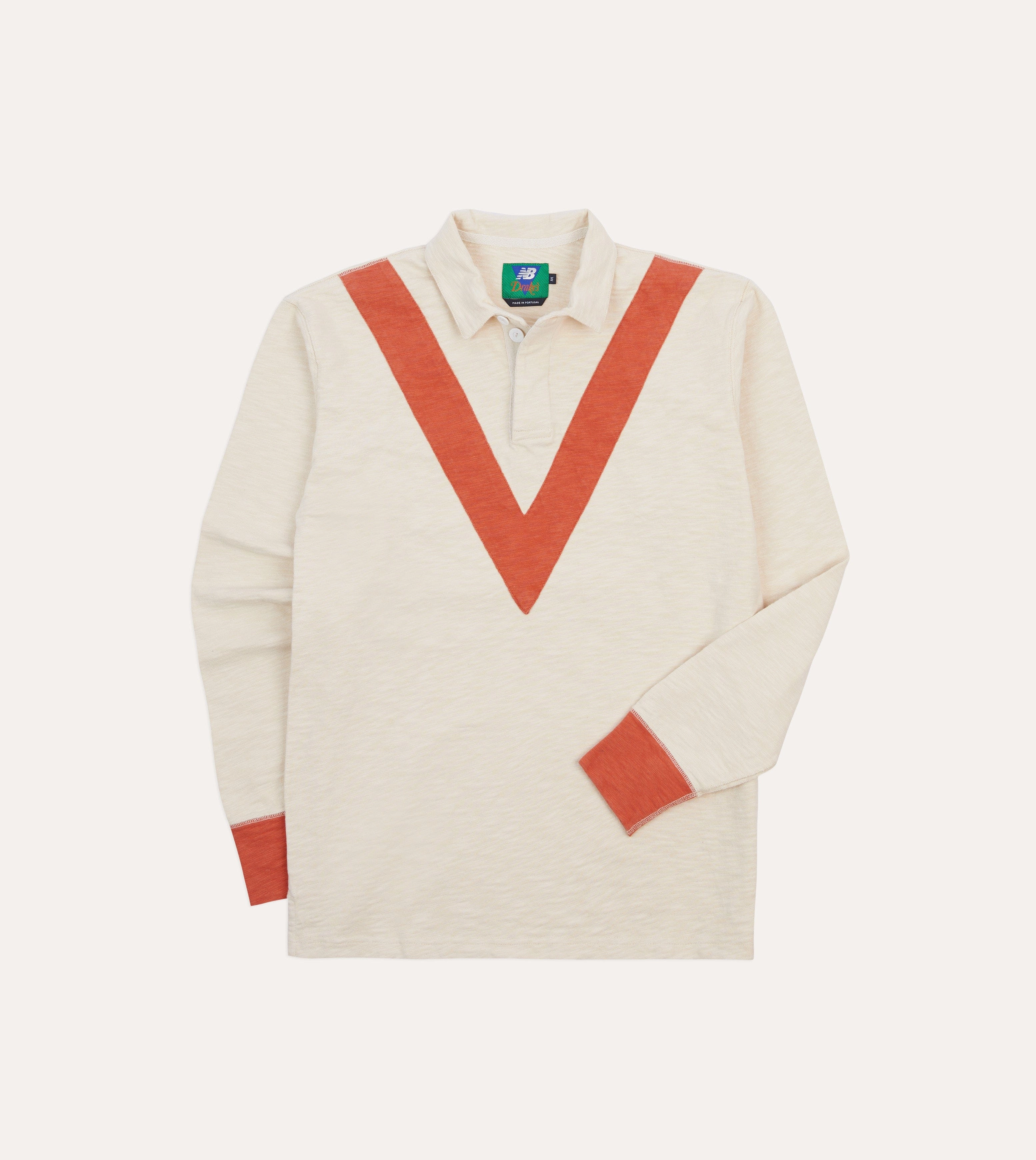 Drake??s and New Balance '82 Flam?? Rugby Shirt Patterned Texture Adjustable Hem