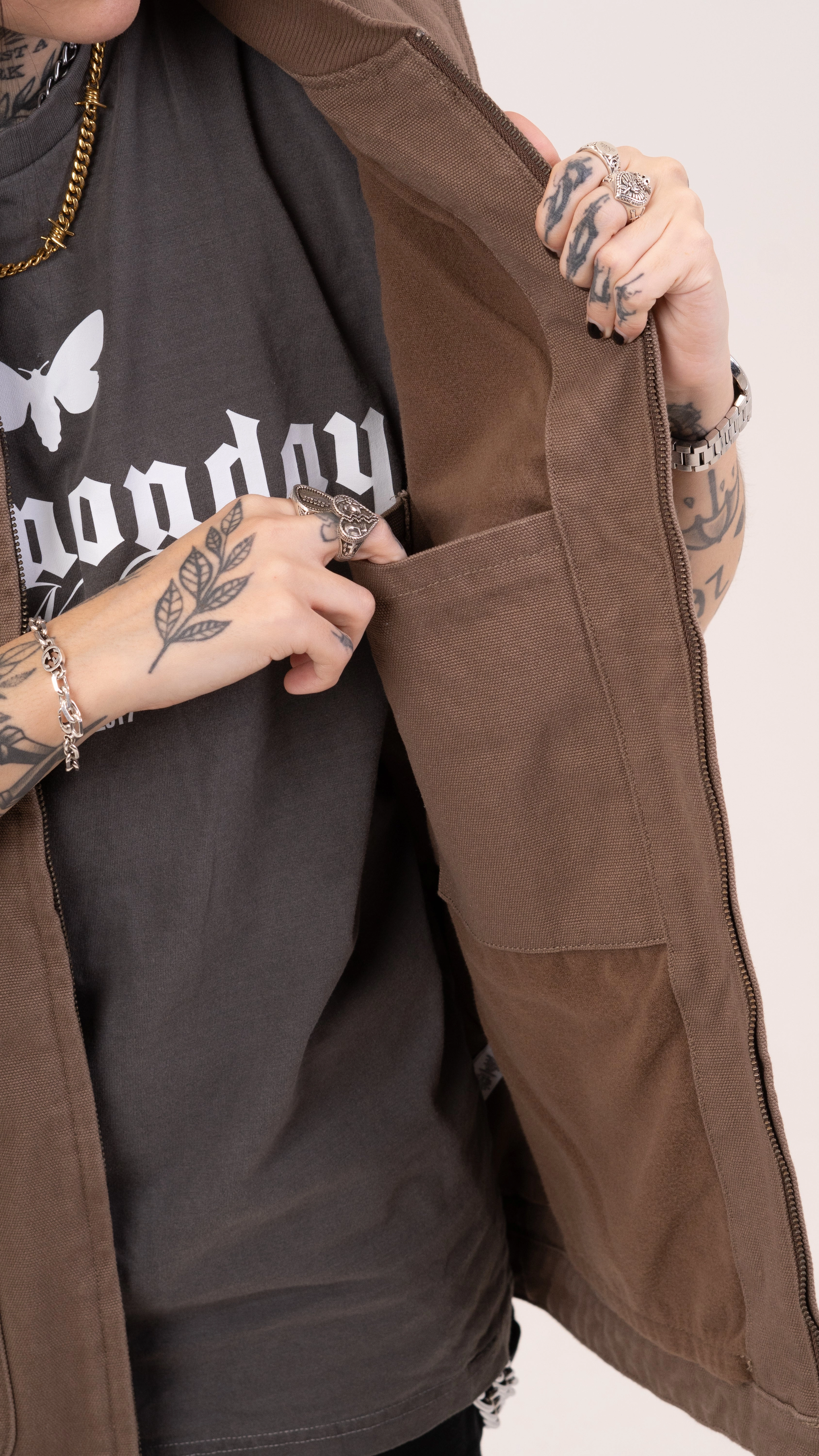 CH Canvas Vest Jacket Walnut Airtight Fasteners