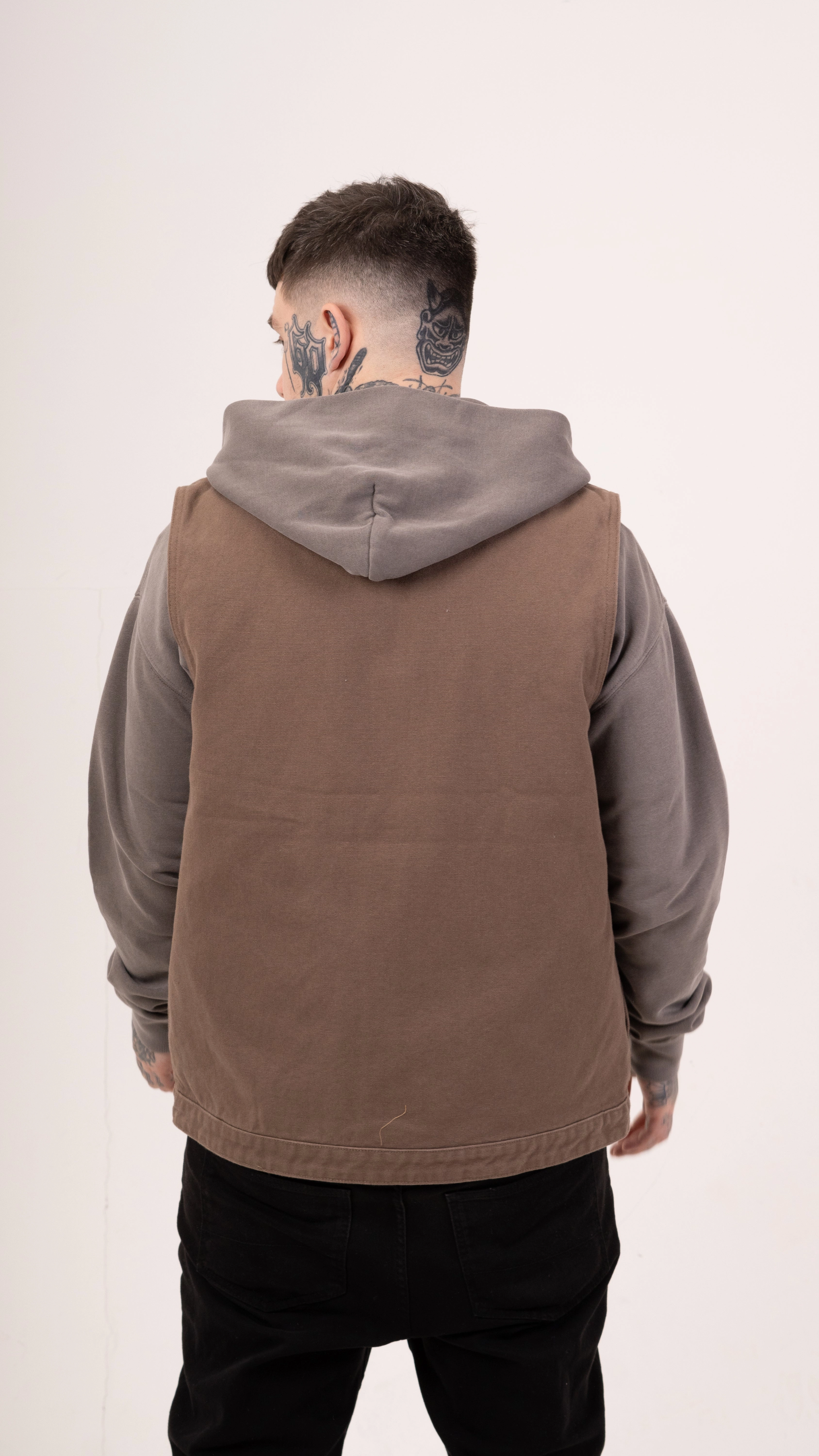 CH Canvas Vest Jacket Walnut LowProfile Design Snag Free Zipper Technology