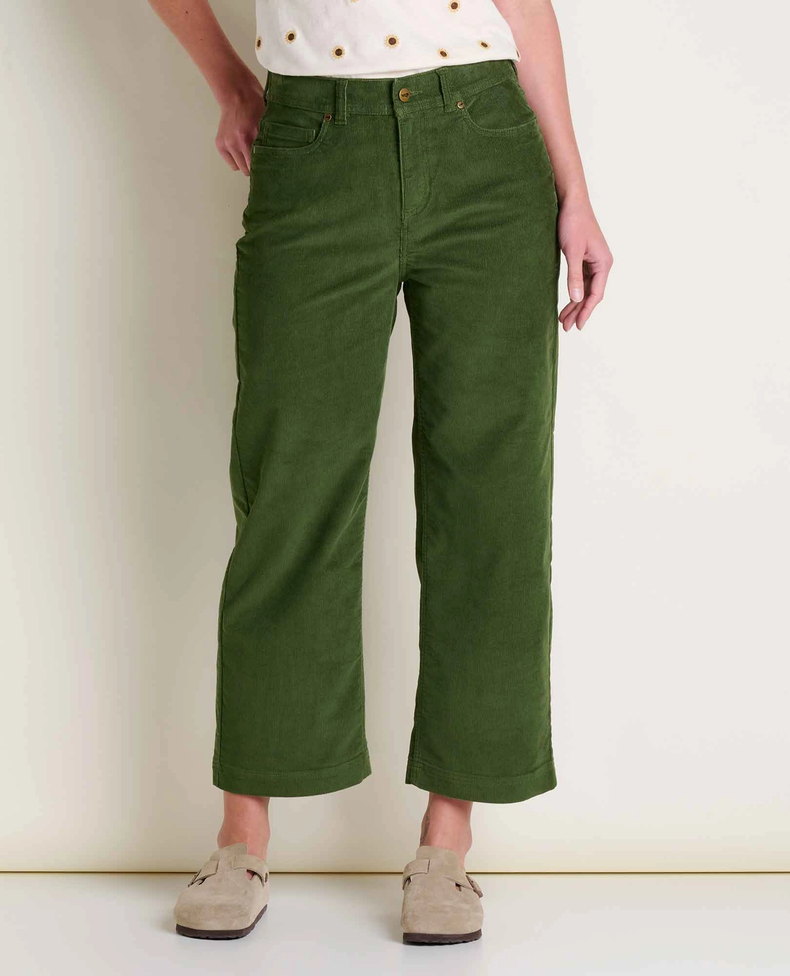 Non Restrictive Cut Coaster Cord Wide Leg Pant