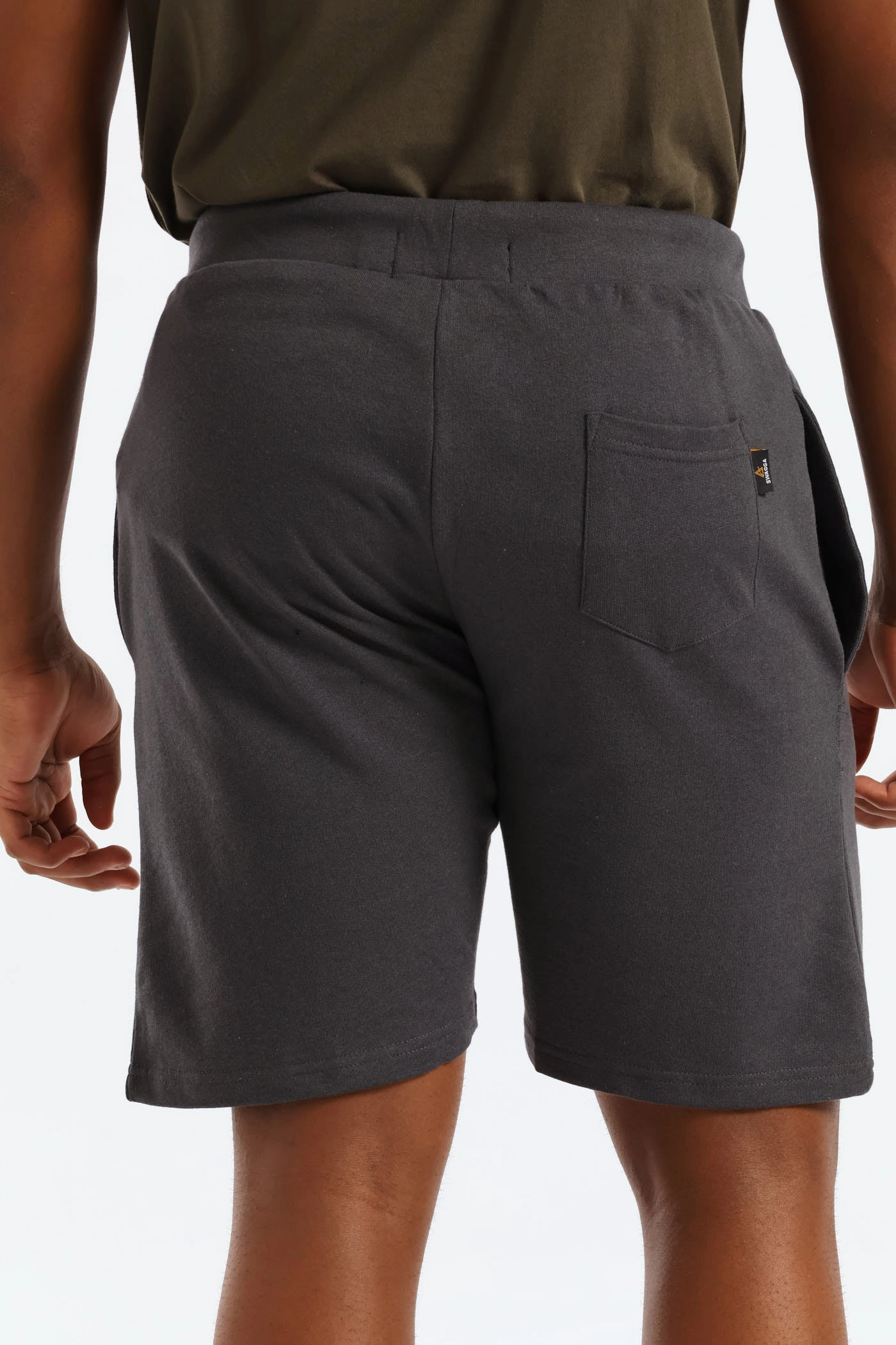 Back pockets Active Flex Basic Side Pocket Fleece Shorts - Charcoal