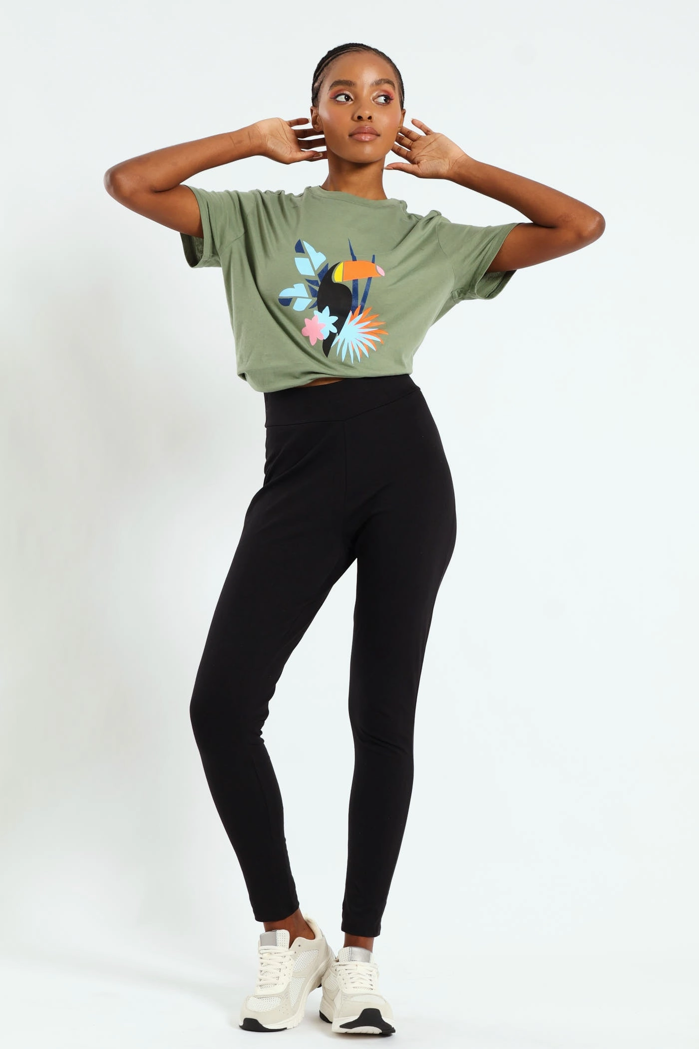 Flex Wear Design Basic Legging With Wide Waistband - Black