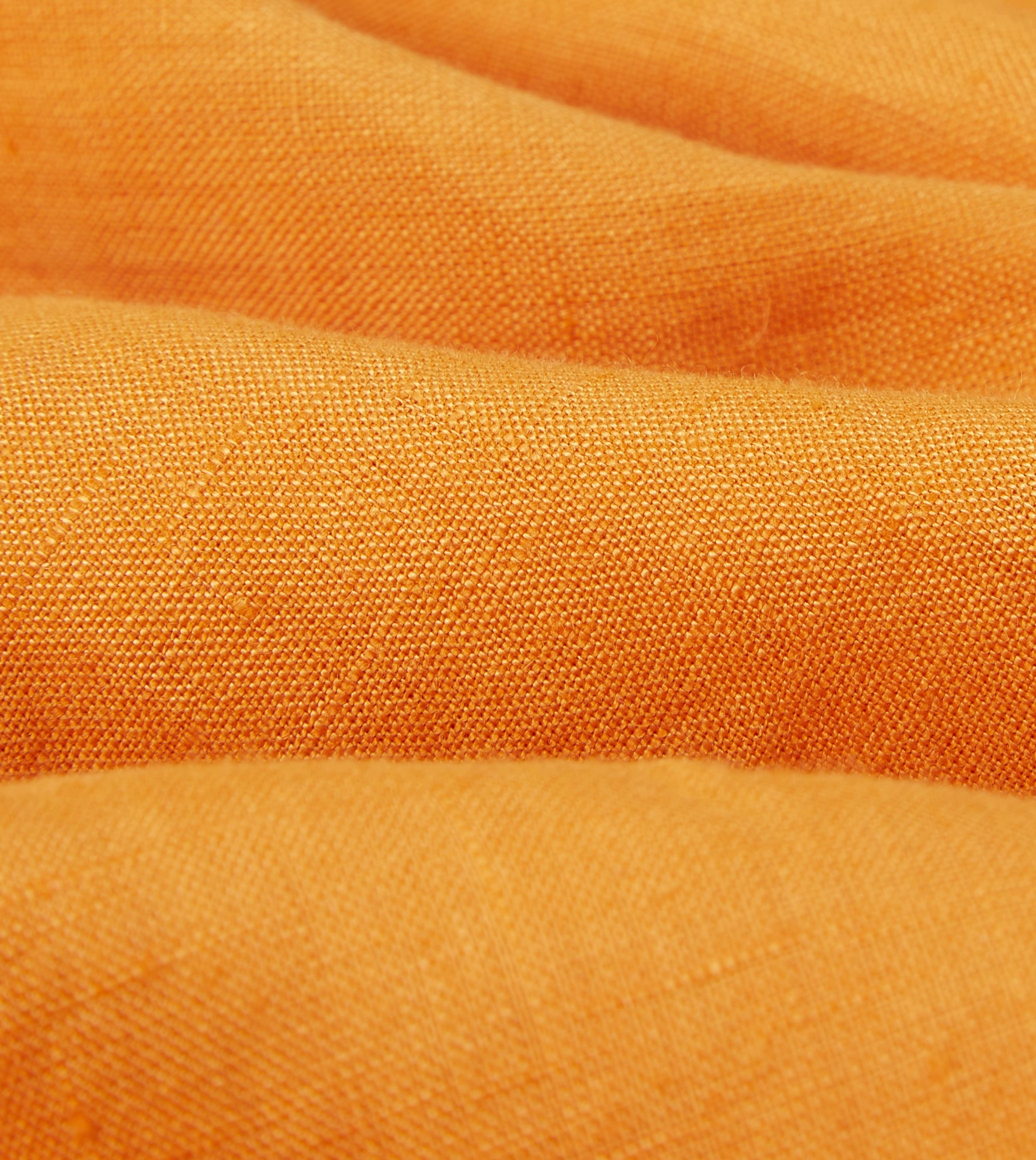 Yellow Linen Spread Collar Shirt Winter Comfort Weekend Outing