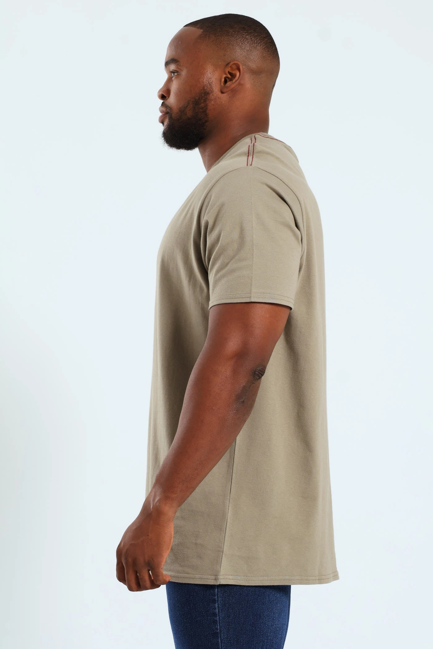 Breathable and Comfortable Fresh Comfort Style AG Seal Red Stitch Tee - Taupe