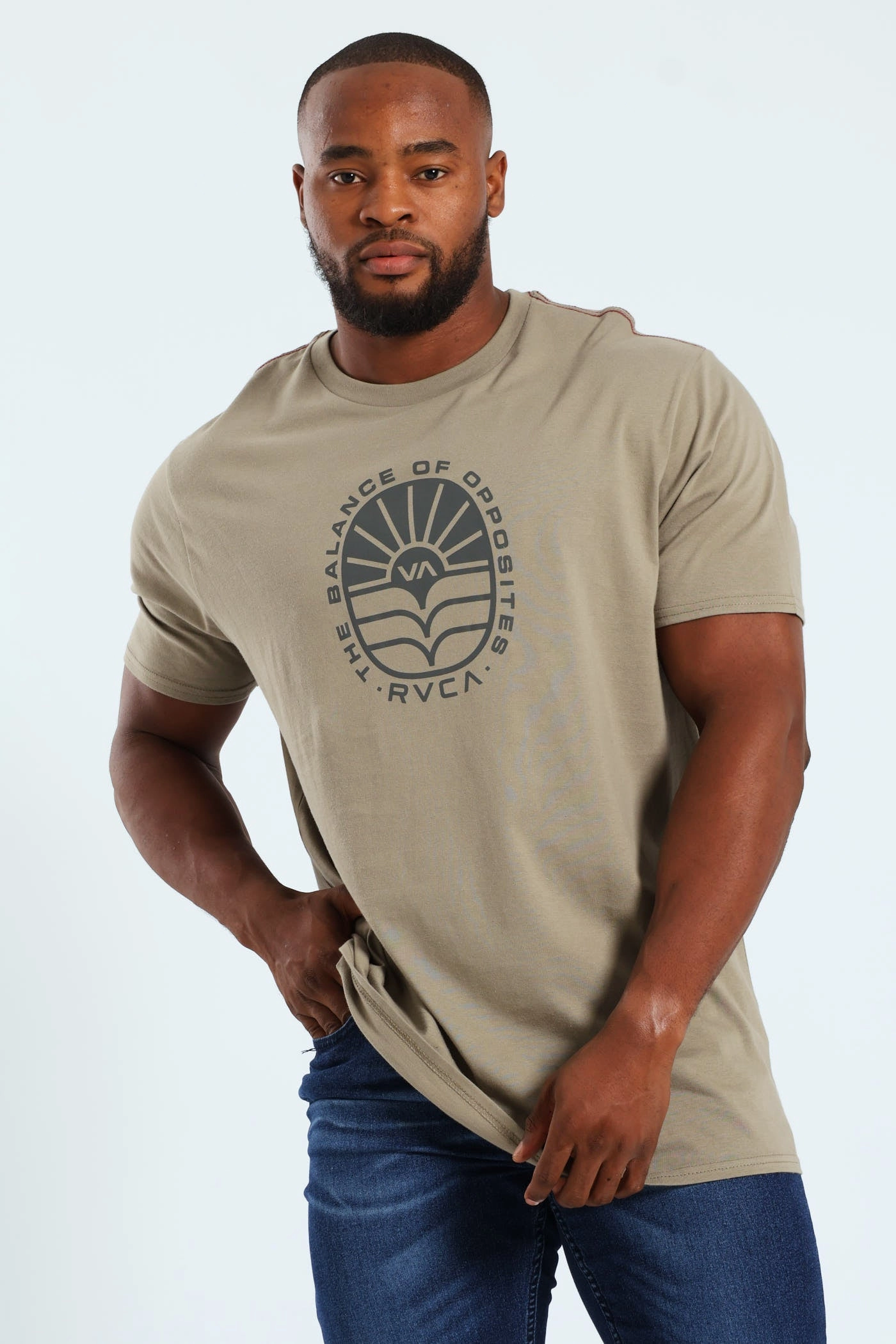 AG Seal Red Stitch Tee - Taupe Casual Style