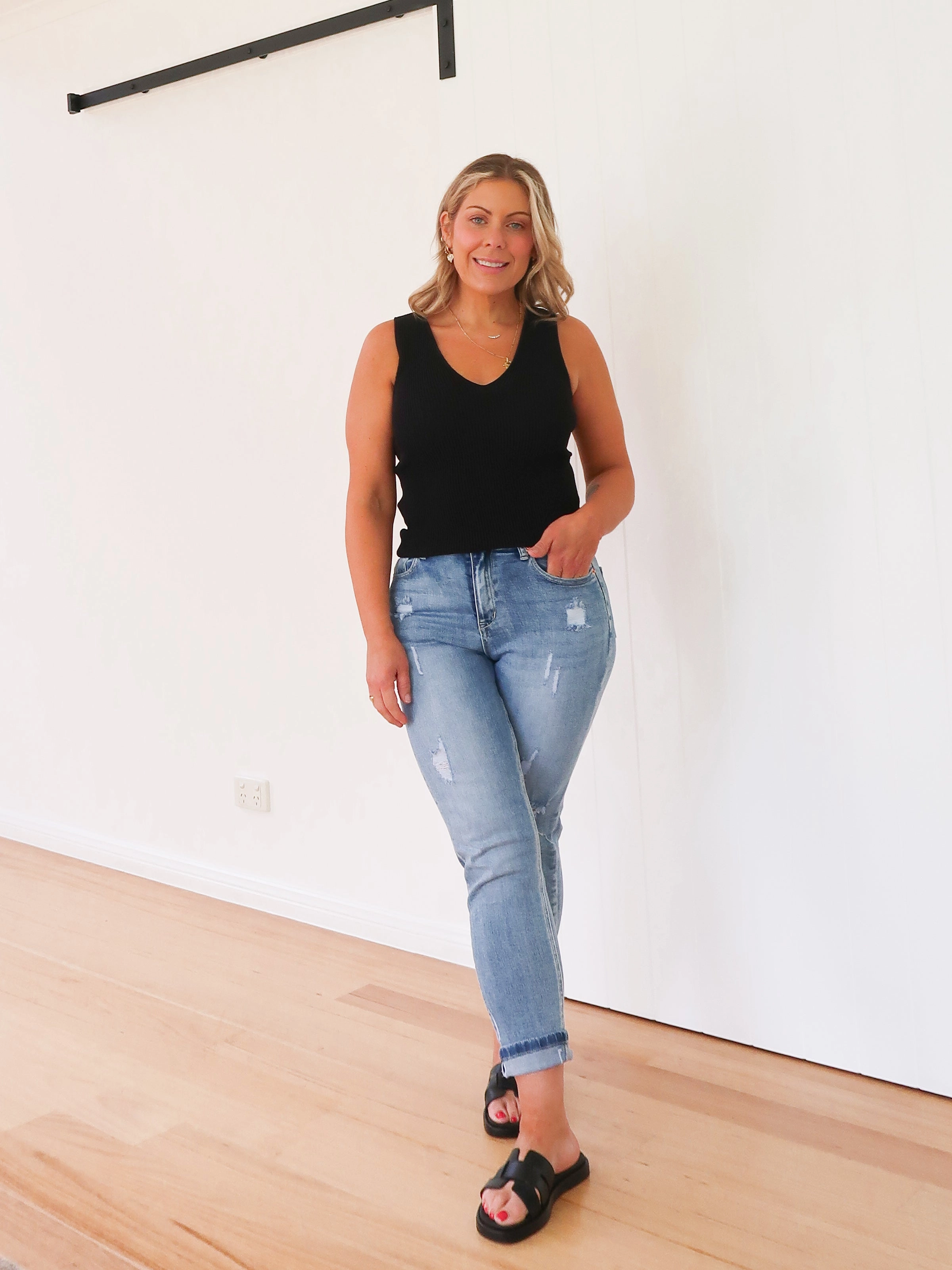 Bartack Stitching Night Out Parent Style Aidan Jeans - ripped