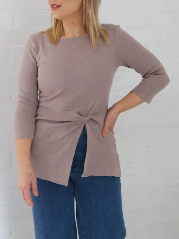 Ailani Knit Top - Mocha Sleep - Wear Linen