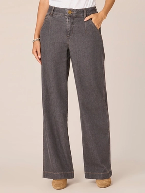 "Ab"solution High Rise Slash Pocket Wide Leg Petite Jeans Classic Weekend Getaway