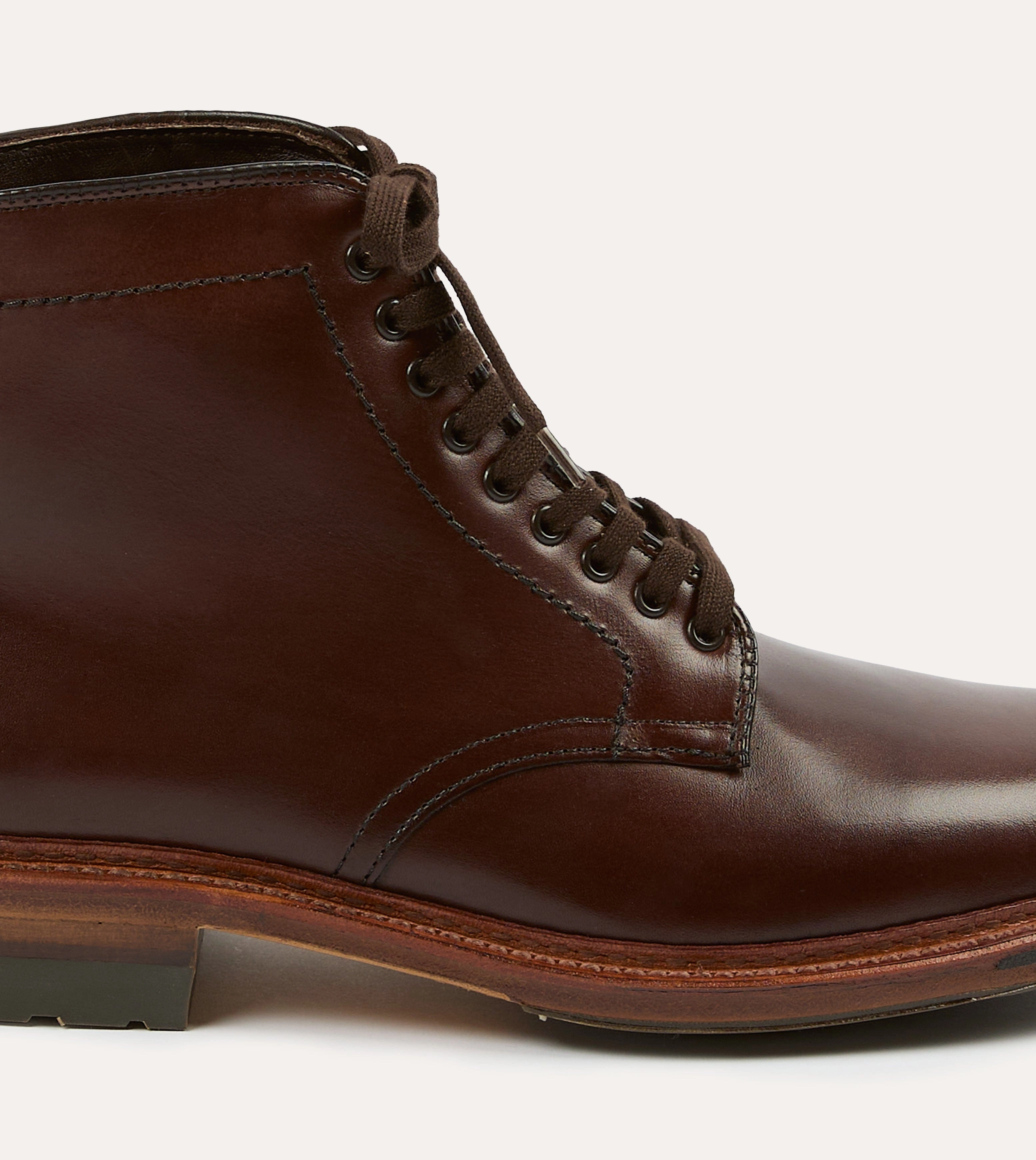Soft Padding Alden Brown Calf Leather Plain Toe Boot