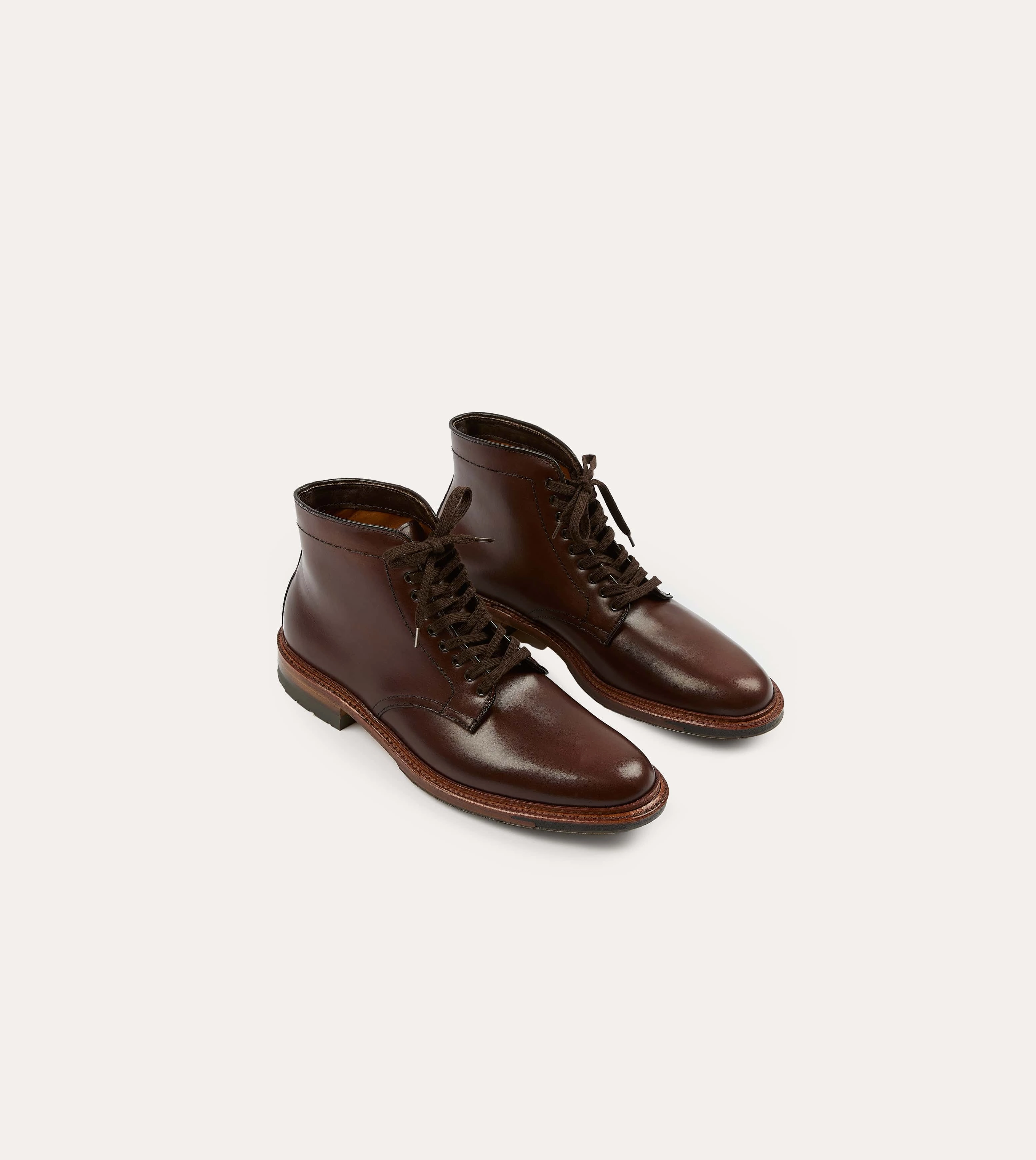 Slim Comfort Alden Brown Calf Leather Plain Toe Boot