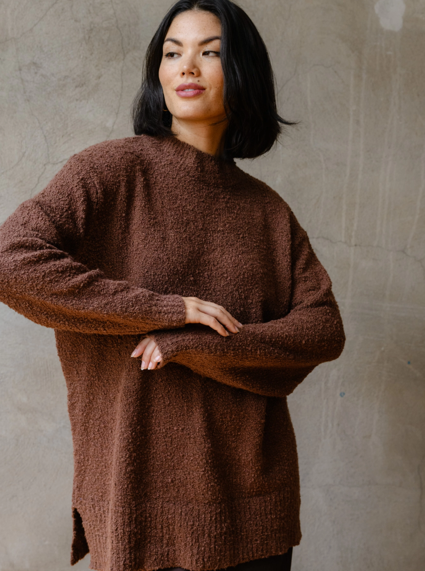 Alexis Boucle Sweater - Mocha Seasonal Fashion