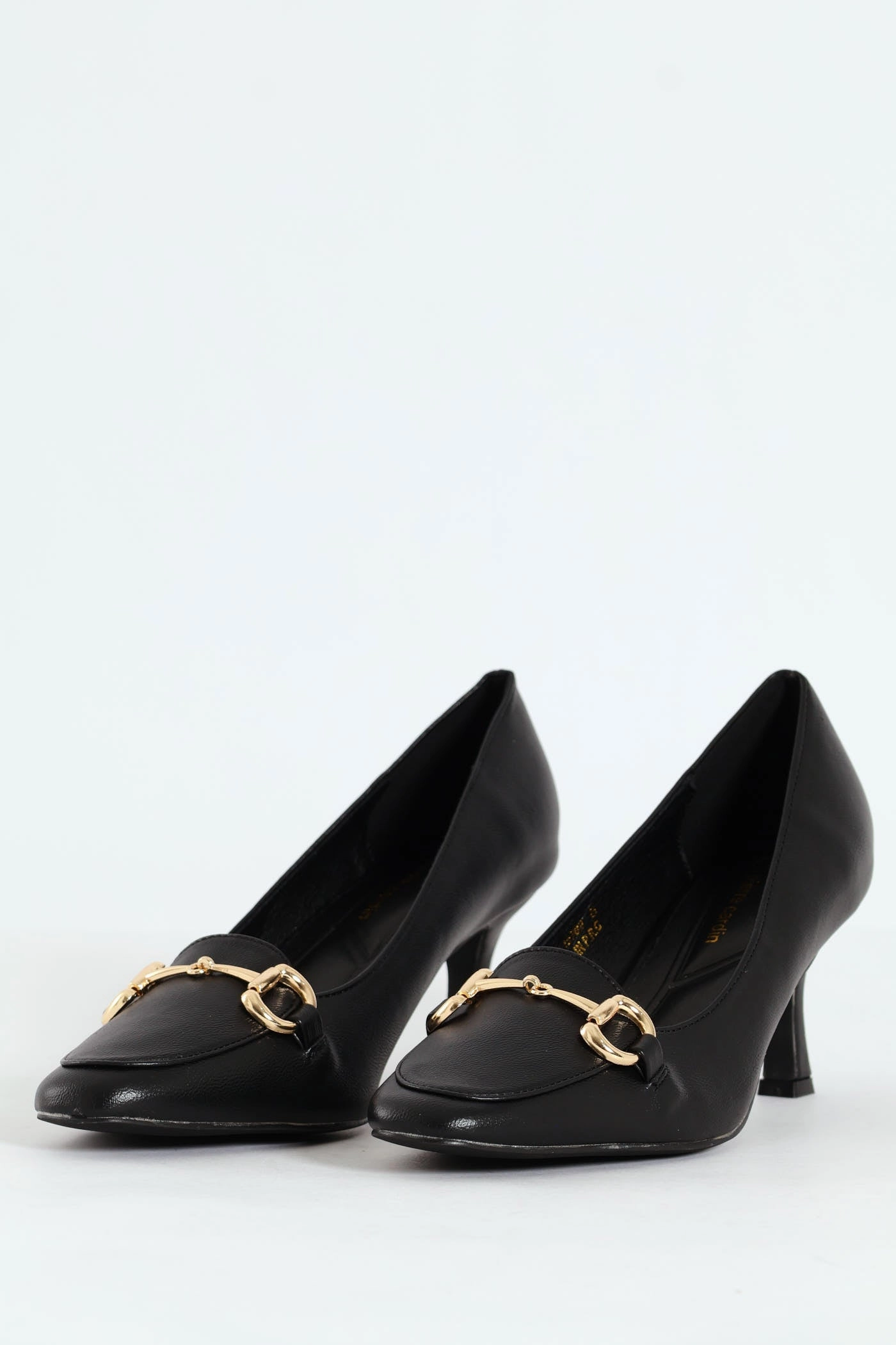 Juliet Almond Toe Juliet Horsebit Kitten Court Heel - Black Classy High Heels Luxe Mood