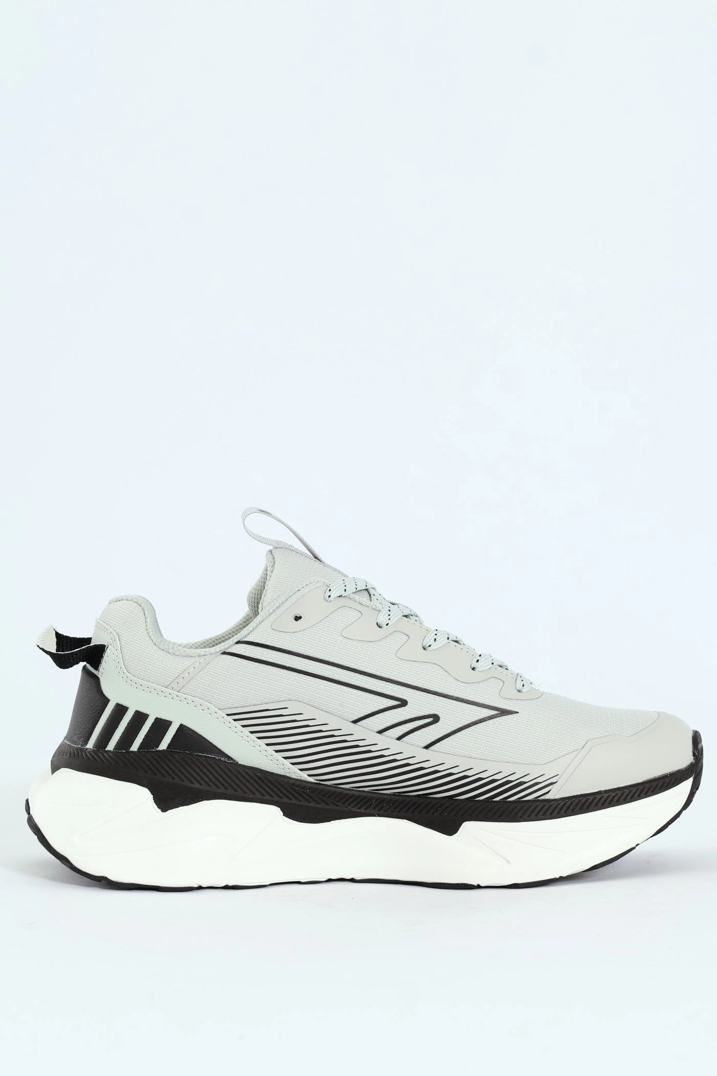 Komodo Lace Up Trainer - Grey Zip Design Sweat Resistant