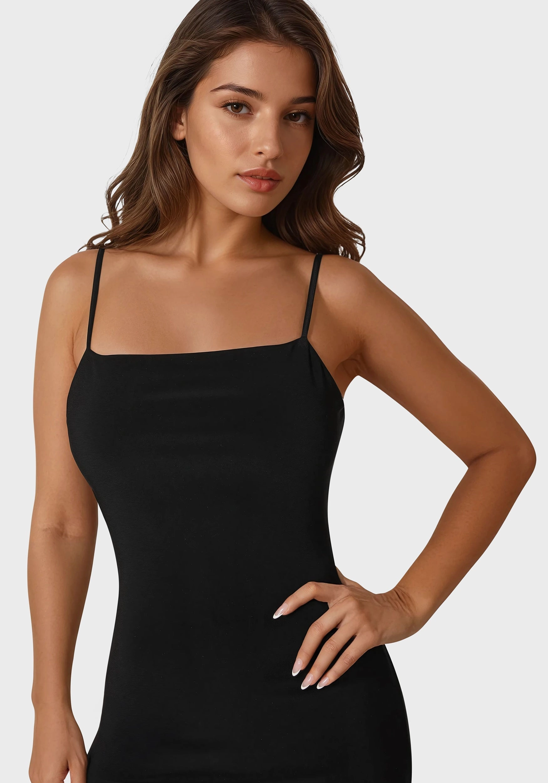 Square Neck Low Back Maxi Dress Soft Gradient Soft and Stylish