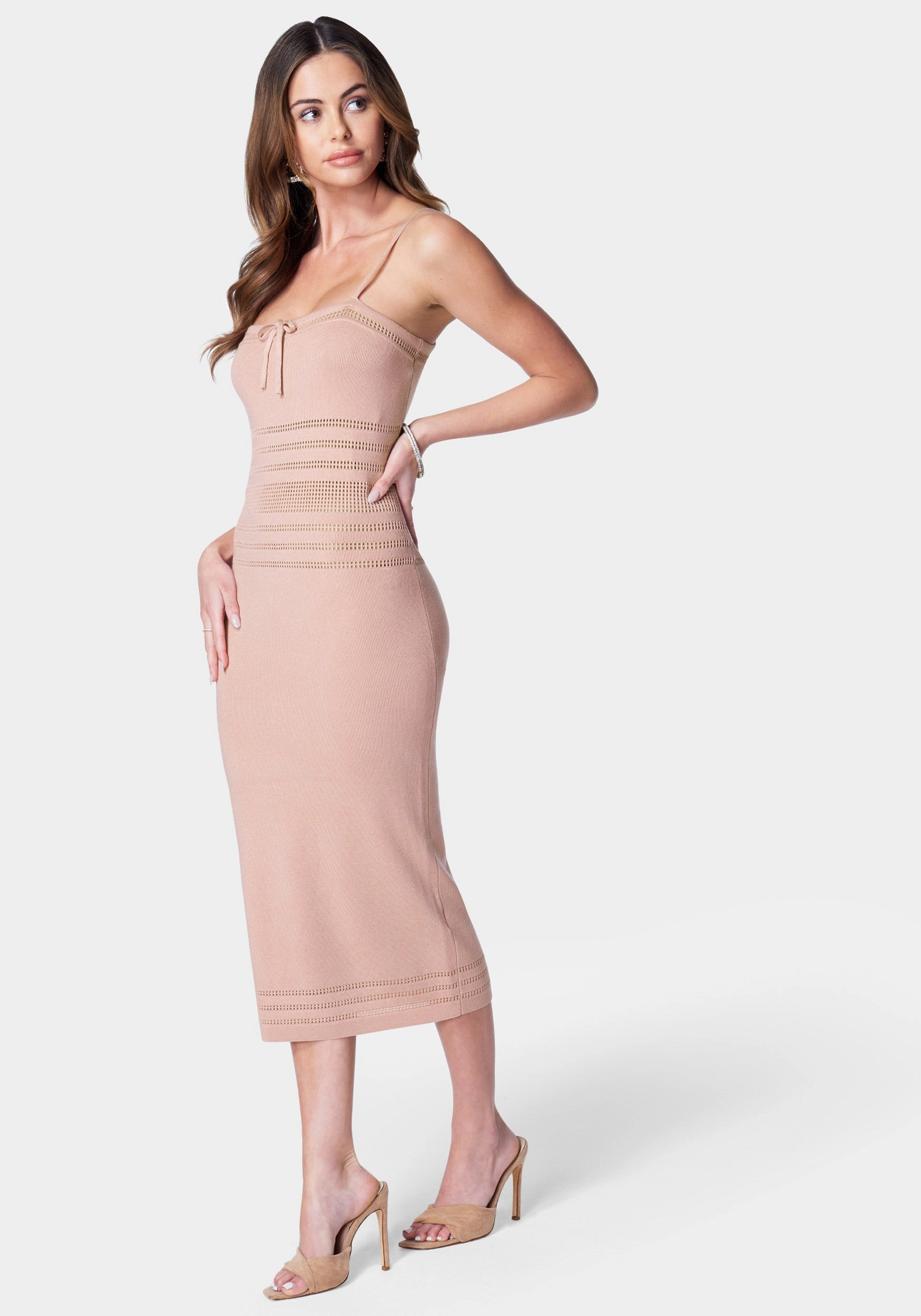 Soft Material effortless grace Crochet Tube Midi Dress