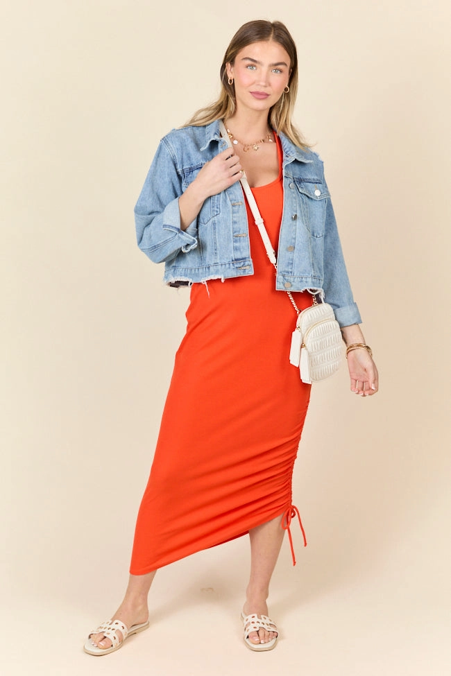 Playful printed gown Workwear All The Reason Red Razor Back Knit Dress FINAL SALE