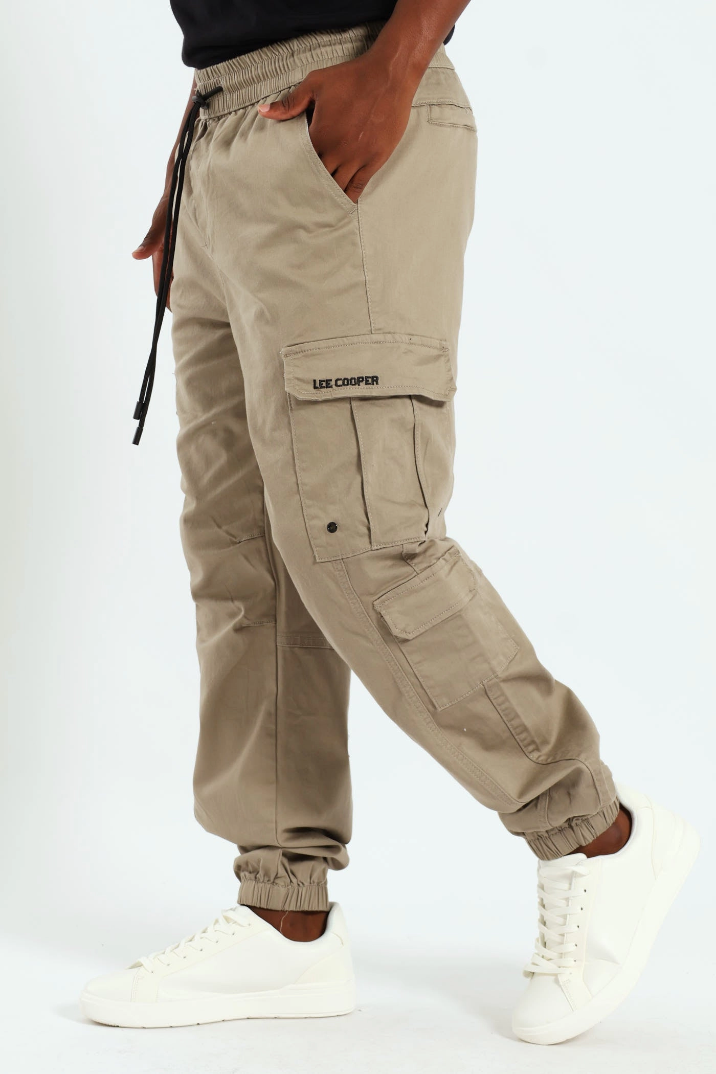 Easy Care Allan Cuffed Cargo Pants - Taupe