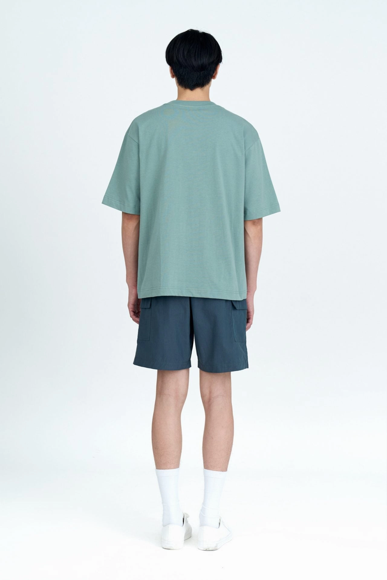 Built In Filter Layer (B) Classic Relaxed-Fit Crew Neck Tee - Moss [AT]